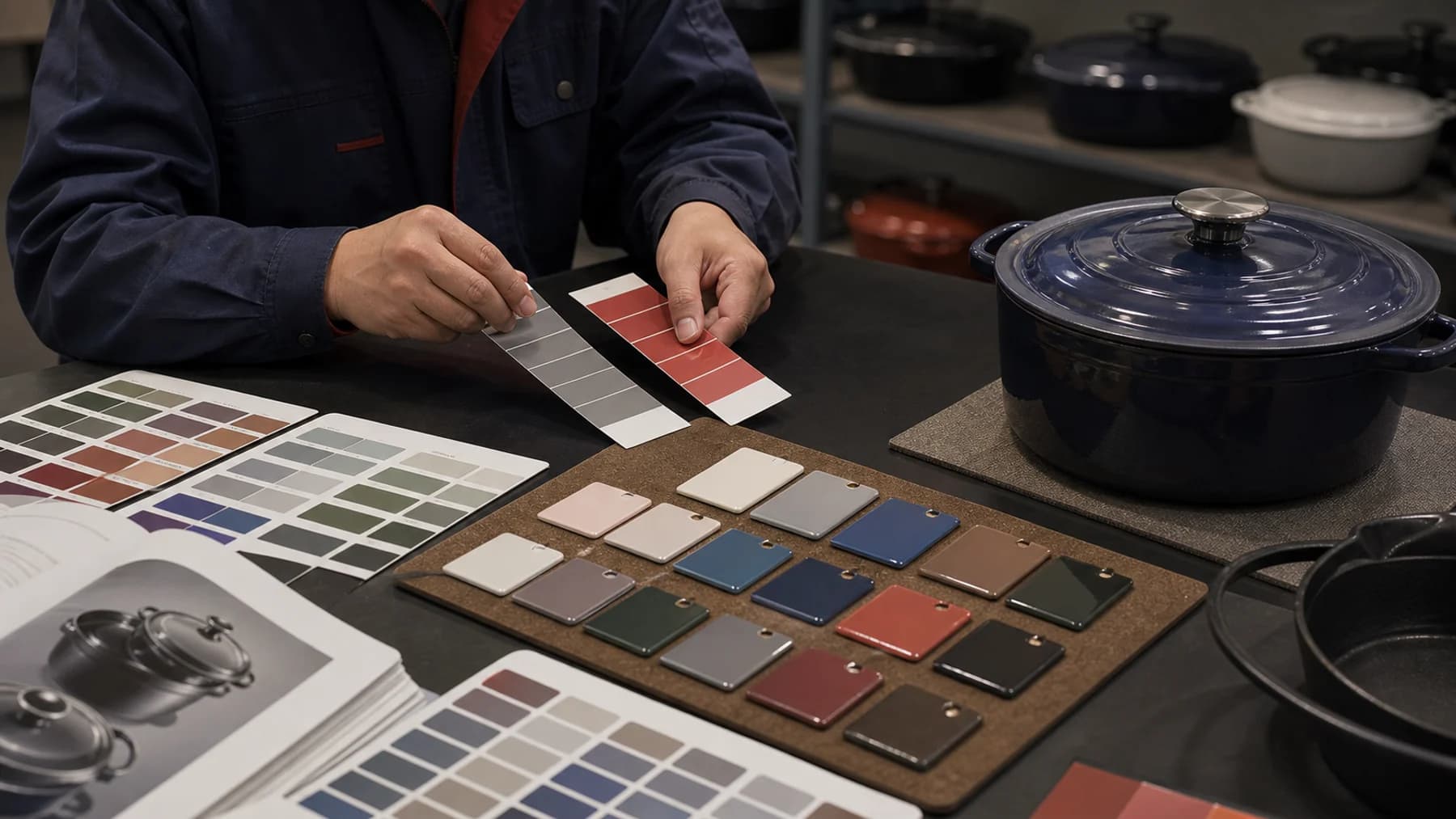 Enamel colors matched for retail collections for cast iron cookware OEM customization