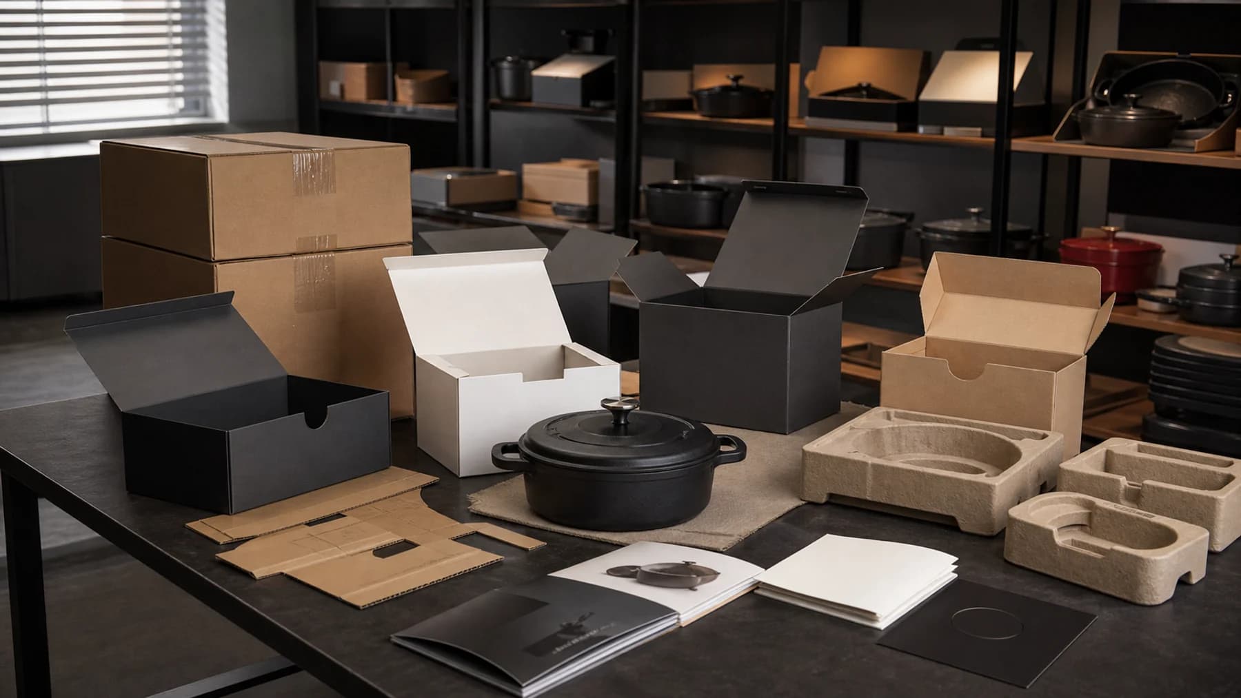 Retail boxes and export carton planning for cast iron cookware OEM customization