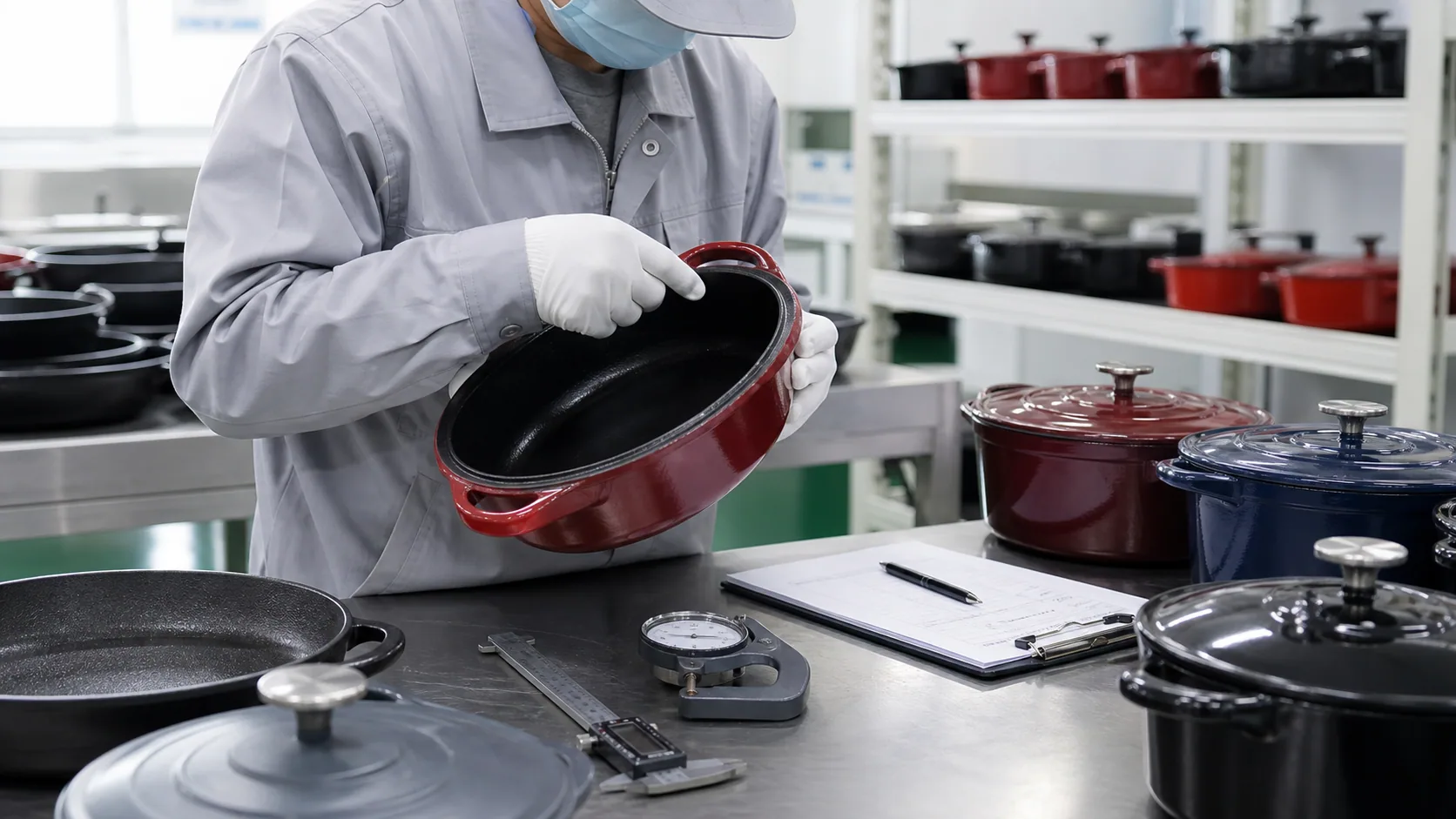 Happiness Cookware Quality Inspection at the Hebei cast iron cookware factory