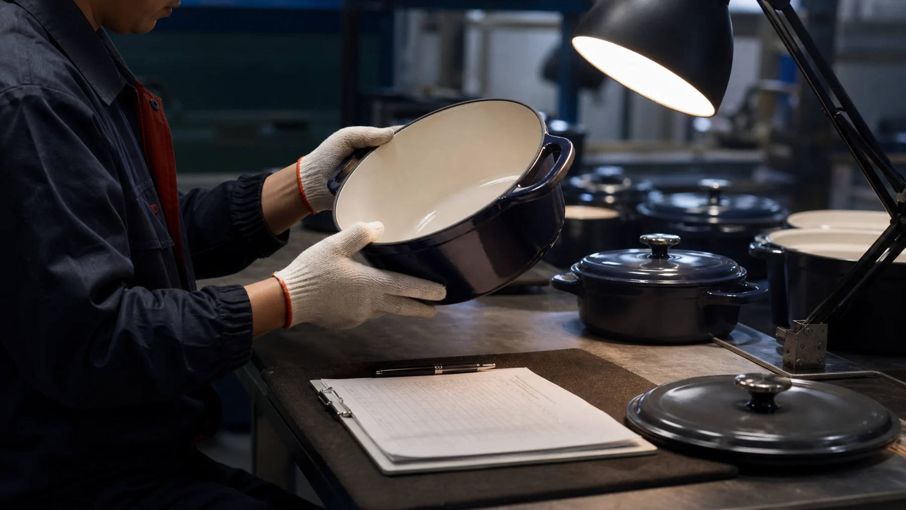 Compliance and inspection support for cast iron cookware OEM customization